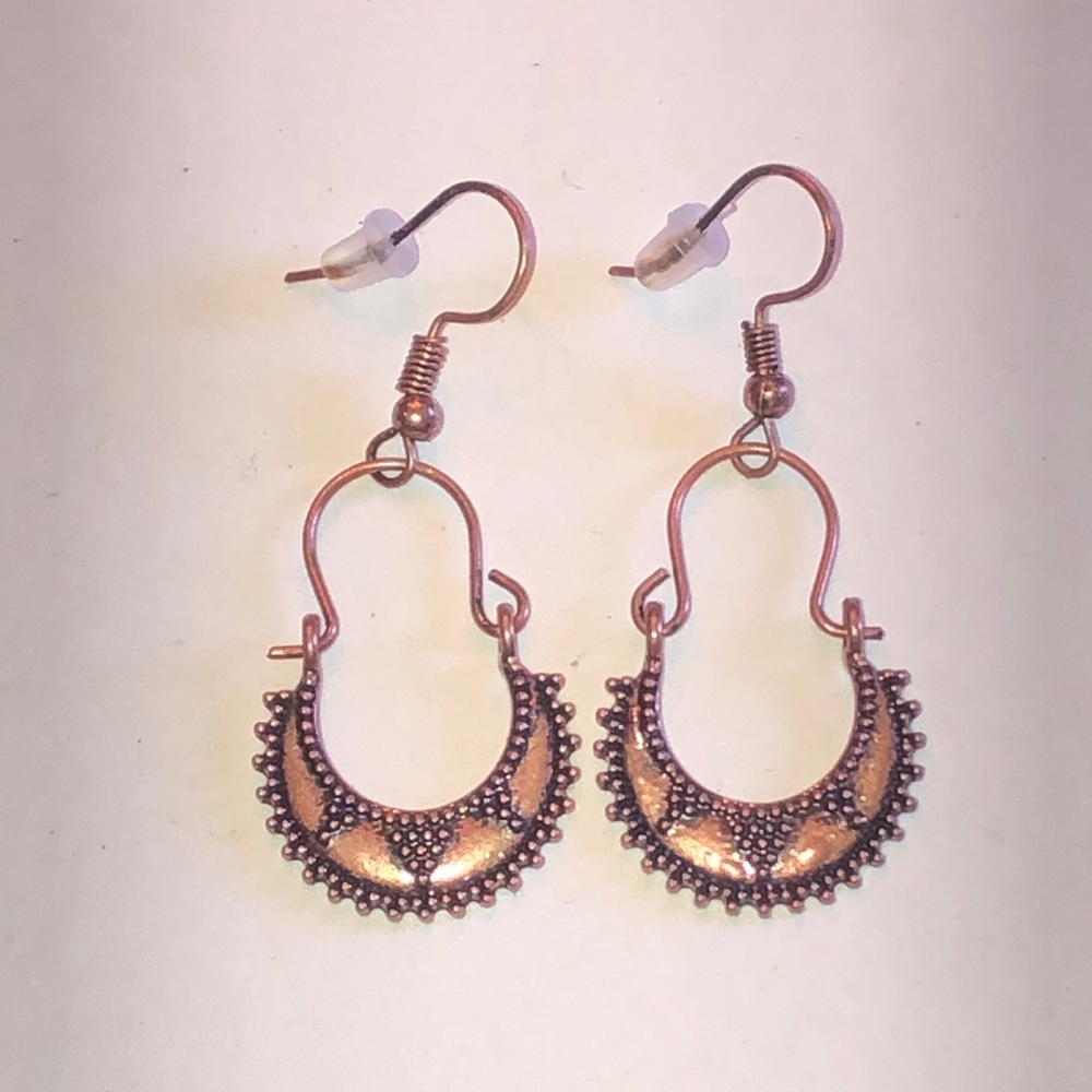 Delicate Copper Tone Boho Drop Earrings